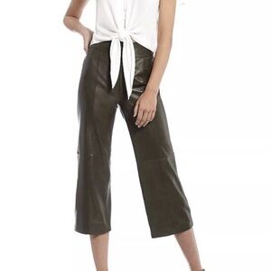 Gianni Bini Dark Olive Green Leather Pants